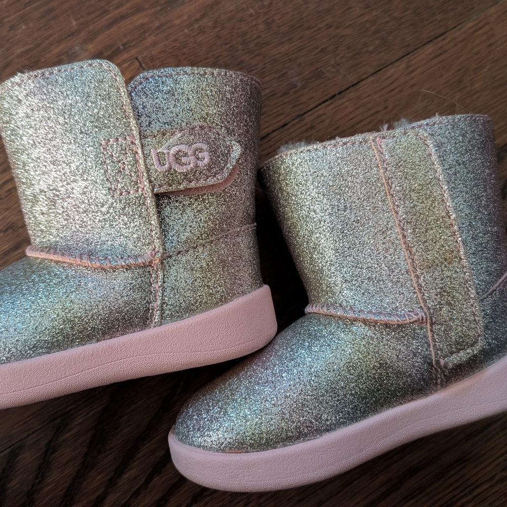 UGG Kids Glitter Boots - Silver and Pink